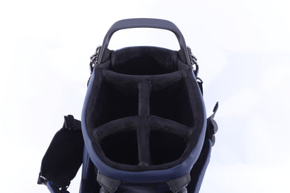 Used Mizuno Pro 4-Way Blue Stand Bag - 5-Way - 6 Pockets - Rain Cover Included-Next Round