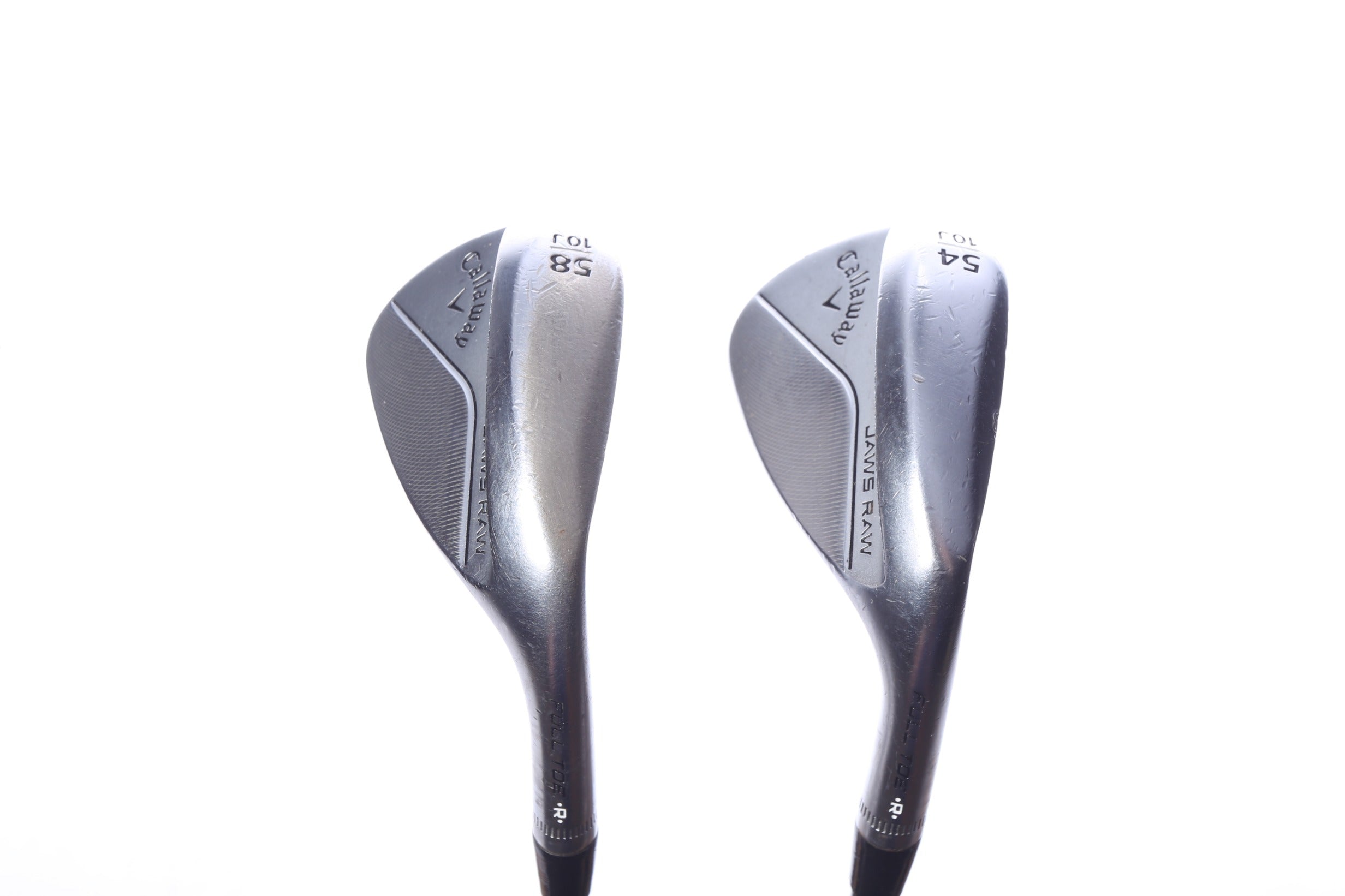 Used Callaway JAWS Raw Chrome Wedge Set - Right-Handed - 54*, 58* - Tour Extra Stiff Flex