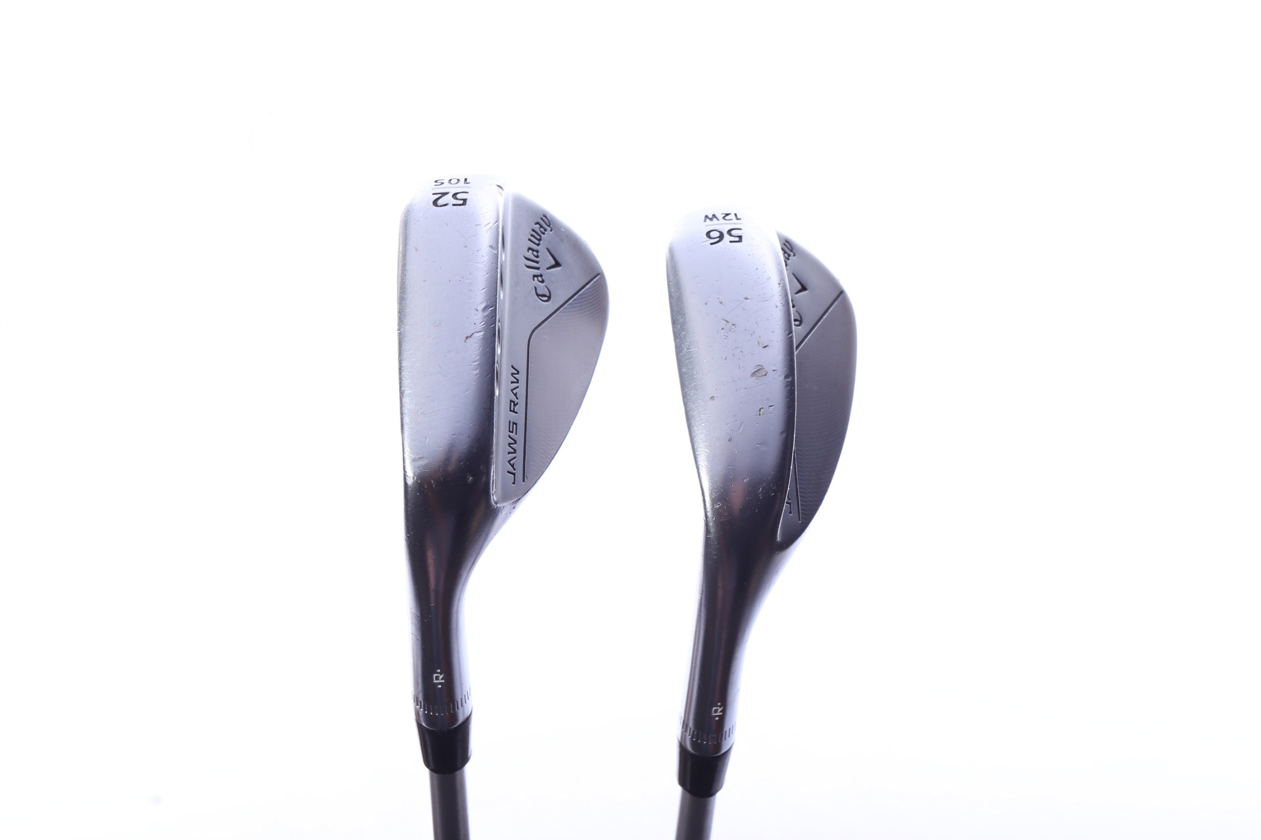 Used Callaway JAWS Raw Chrome Wedge Set - Left-Handed - 52*, 56* - Regular Flex