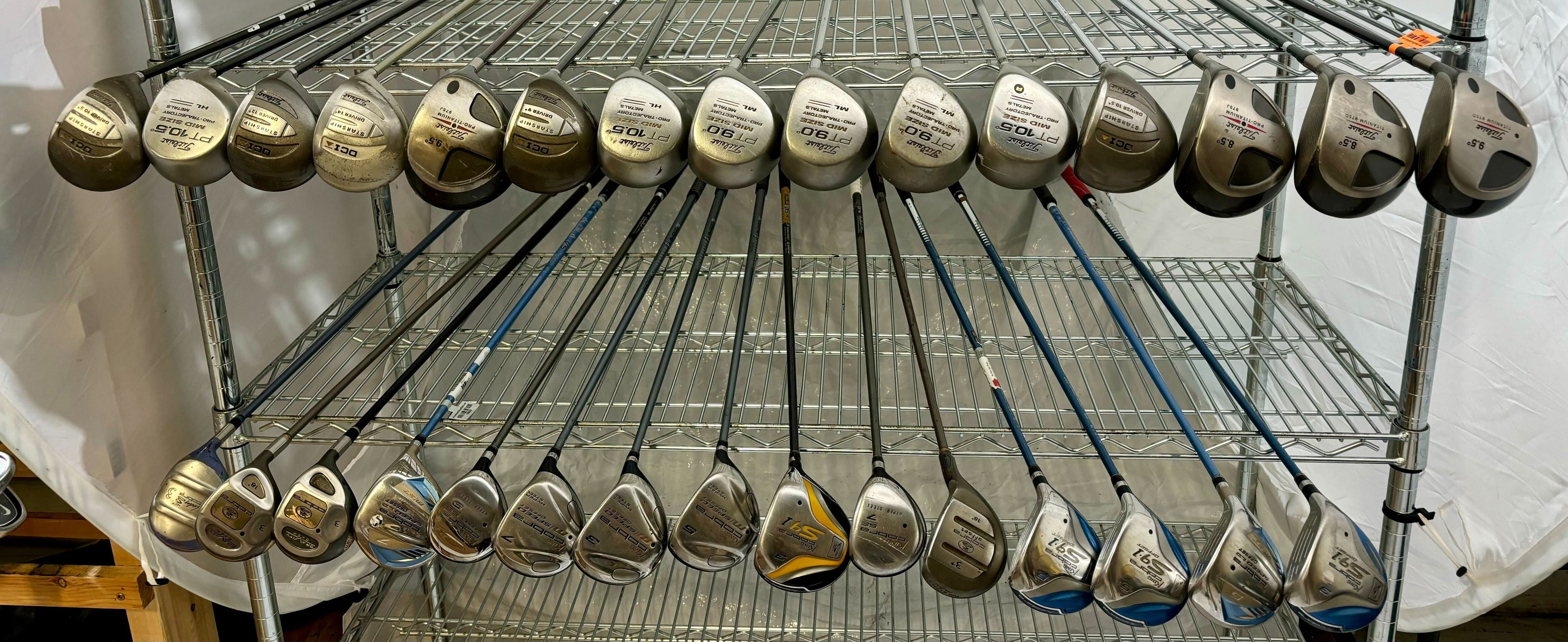 Wholesale Lot of 30 Golf Clubs - Woods/Drivers - Cobra/Titleist - Right-Handed-Next Round