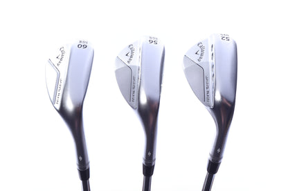 Used Callaway JAWS Raw Chrome Wedge Set - Right-Handed - 52*, 56*, 60* - Wedge Flex