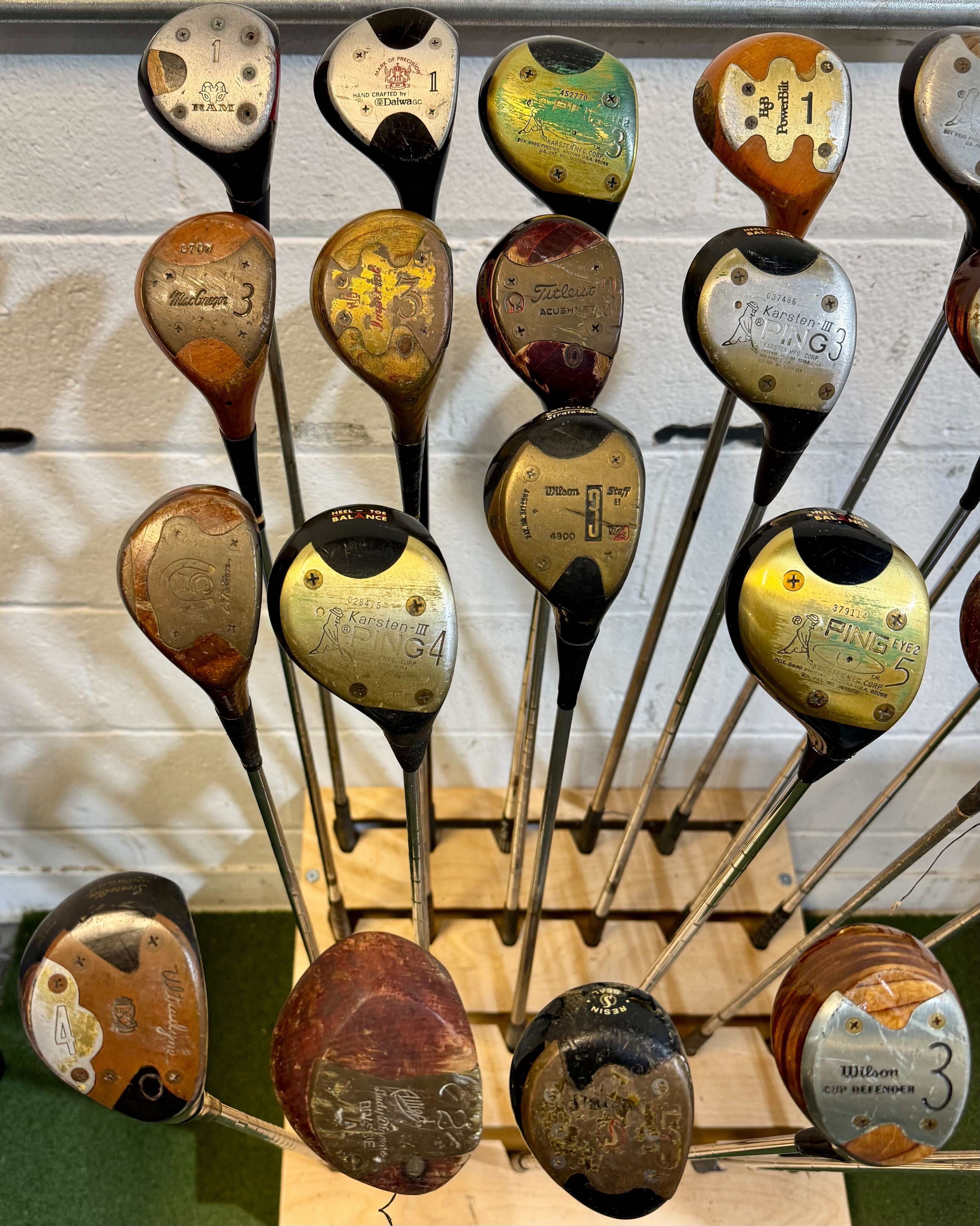 Wholesale Lot of 50 Golf Clubs - Vintage Persimmon Woods - Right-Handed-Next Round