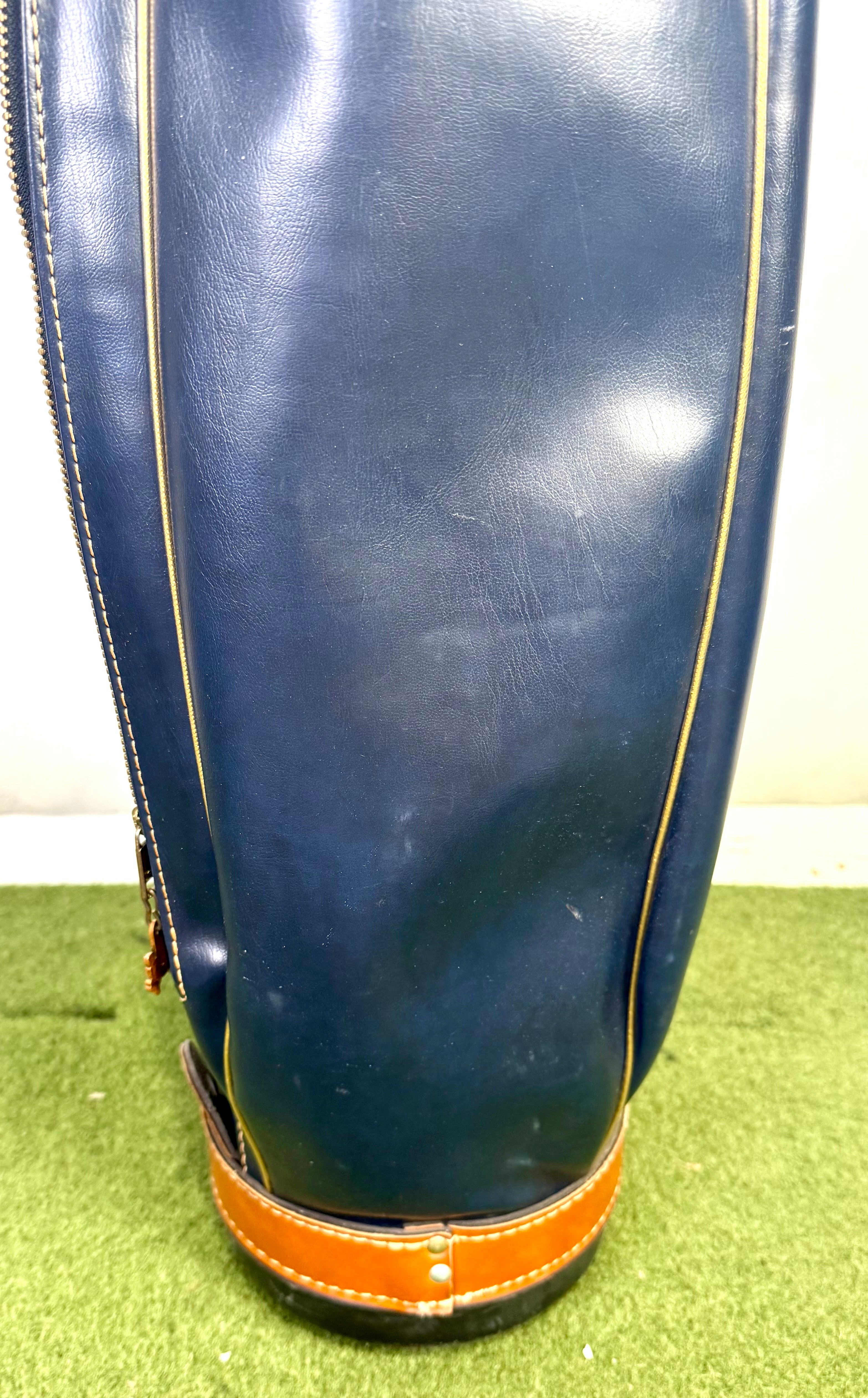 Hot-Z Cart Golf Bag - 6 Dividers 5 Pockets - No Raincover - Blue and Tan-Next Round