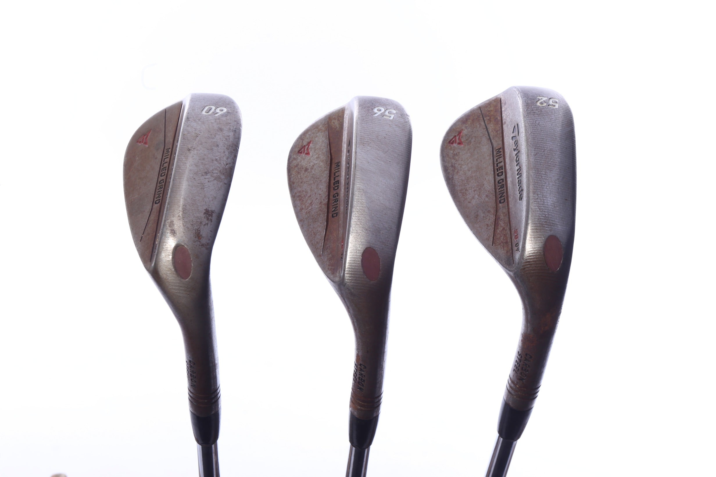 Used TaylorMade Milled Grind Raw Wedge Set - Right-Handed - 52*, 56*, 60* - Wedge Flex