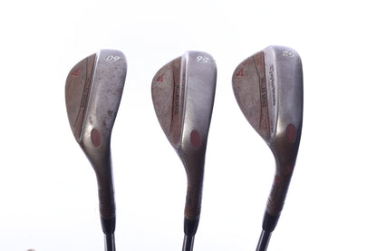Used TaylorMade Milled Grind Raw Wedge Set - Right-Handed - 52*, 56*, 60* - Wedge Flex