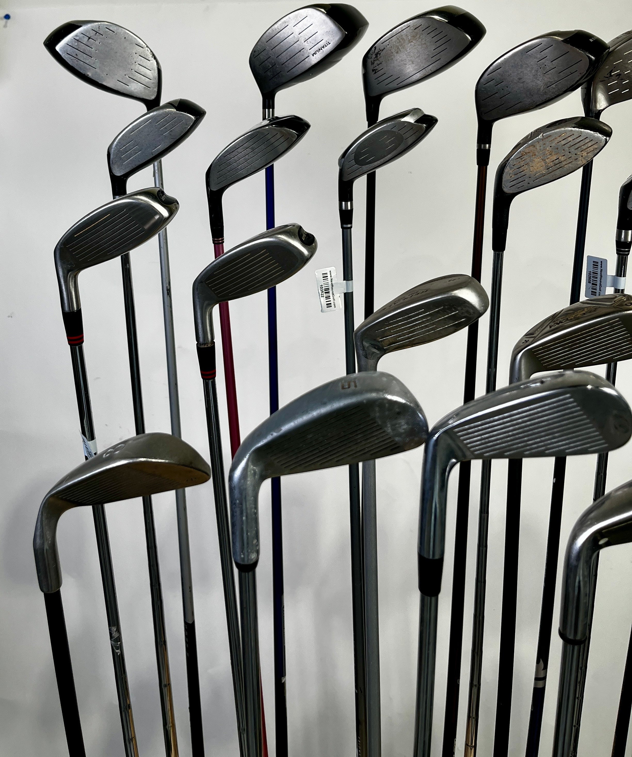 Wholesale Lot of 24 Assorted Drivers, Fairway Woods, Hybrids, and Single Irons.-Next Round