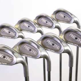 Used Ping Zing Iron Set - Right-Handed - 4-PW, SW - Stiff Flex- Black Dot-Next Round