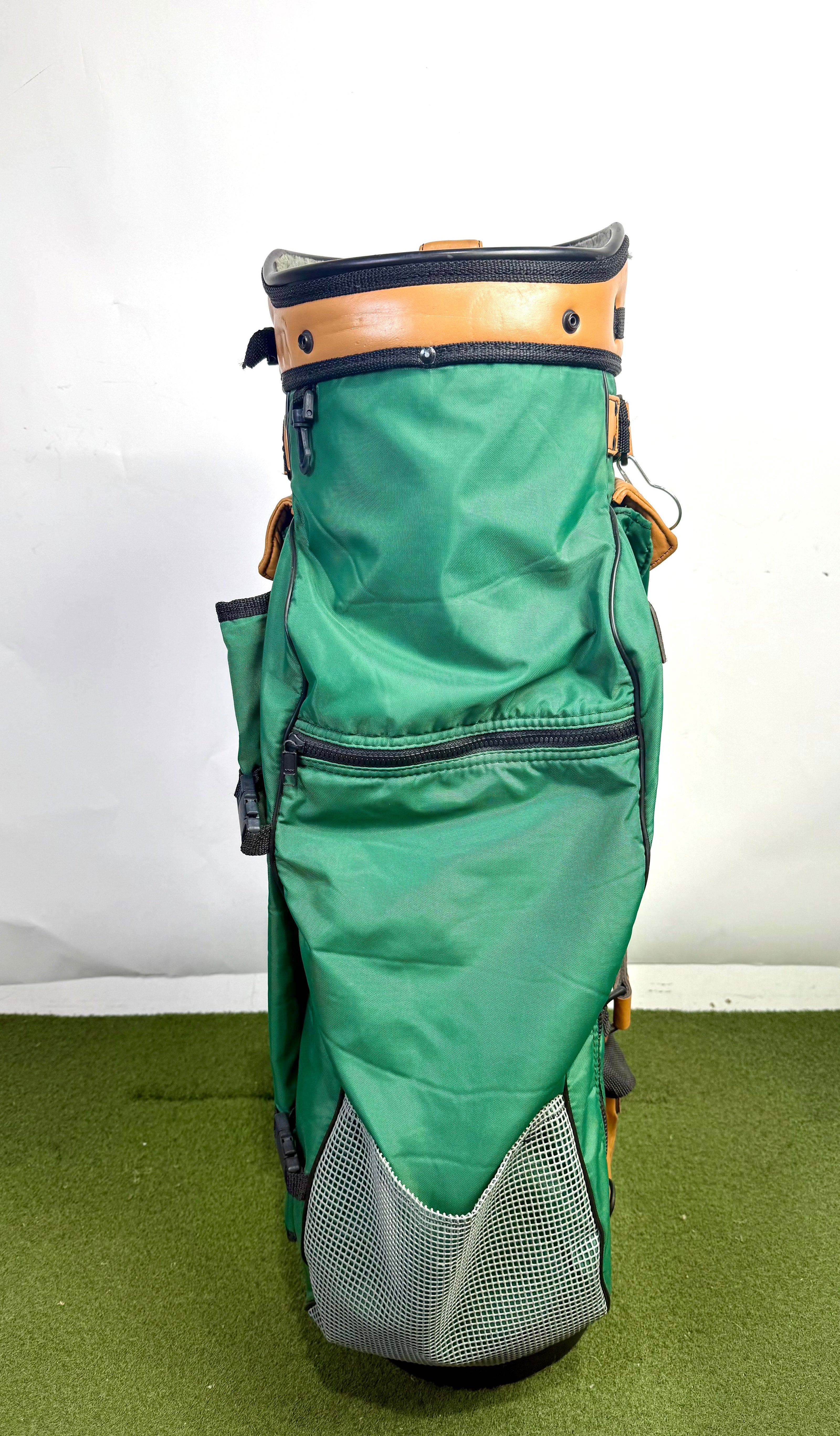 Belding's Sports Golf Bag - 9 pockets and 3 dividers. Green, Brown and Grey.-Next Round