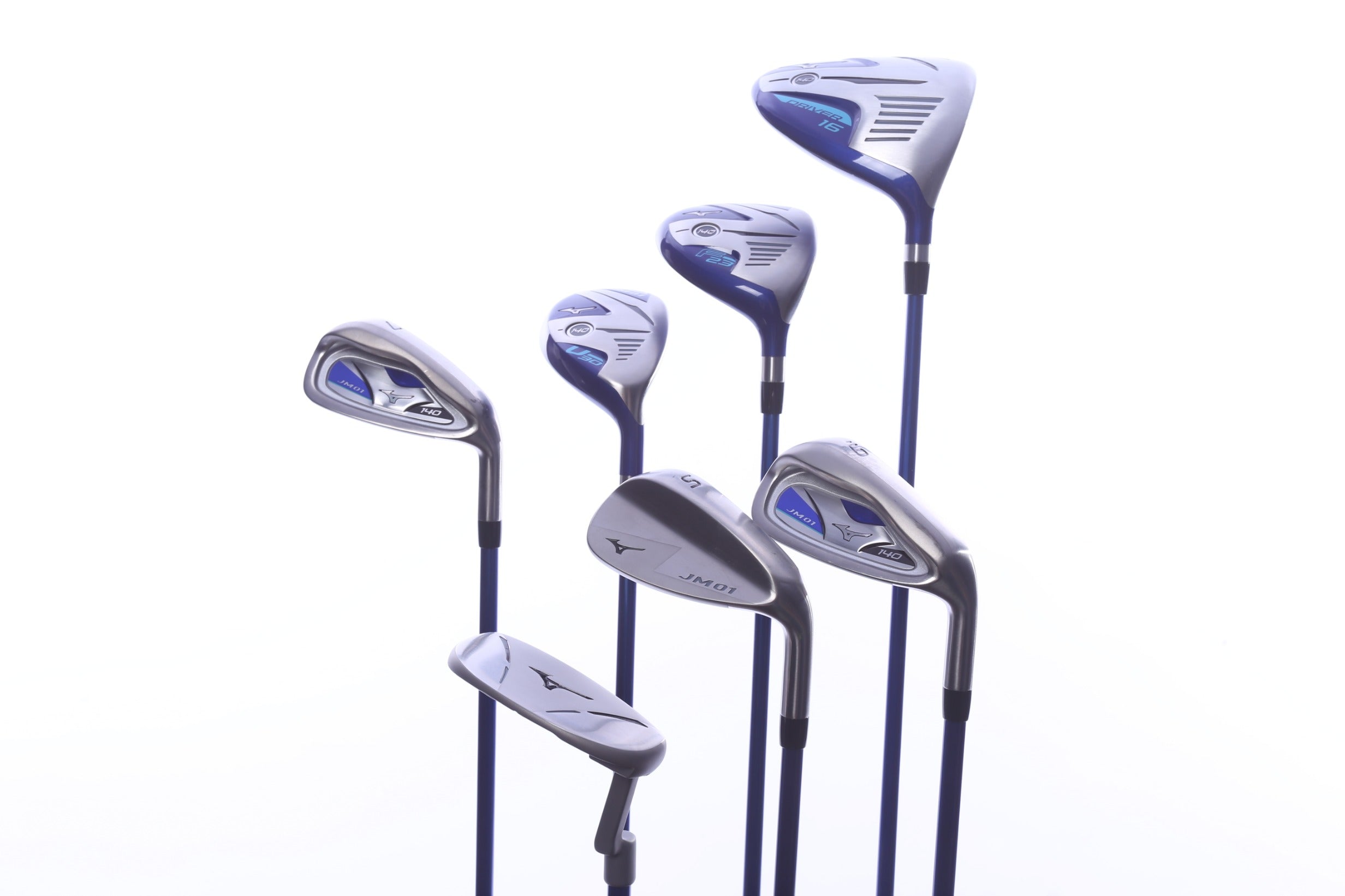 Used Mizuno JM01 140 Elite 7-Piece Junior Kids Set - Right-Handed - Driver, FW, HY, 7I, 9I, SW, Putter - Junior Flex-Next Round