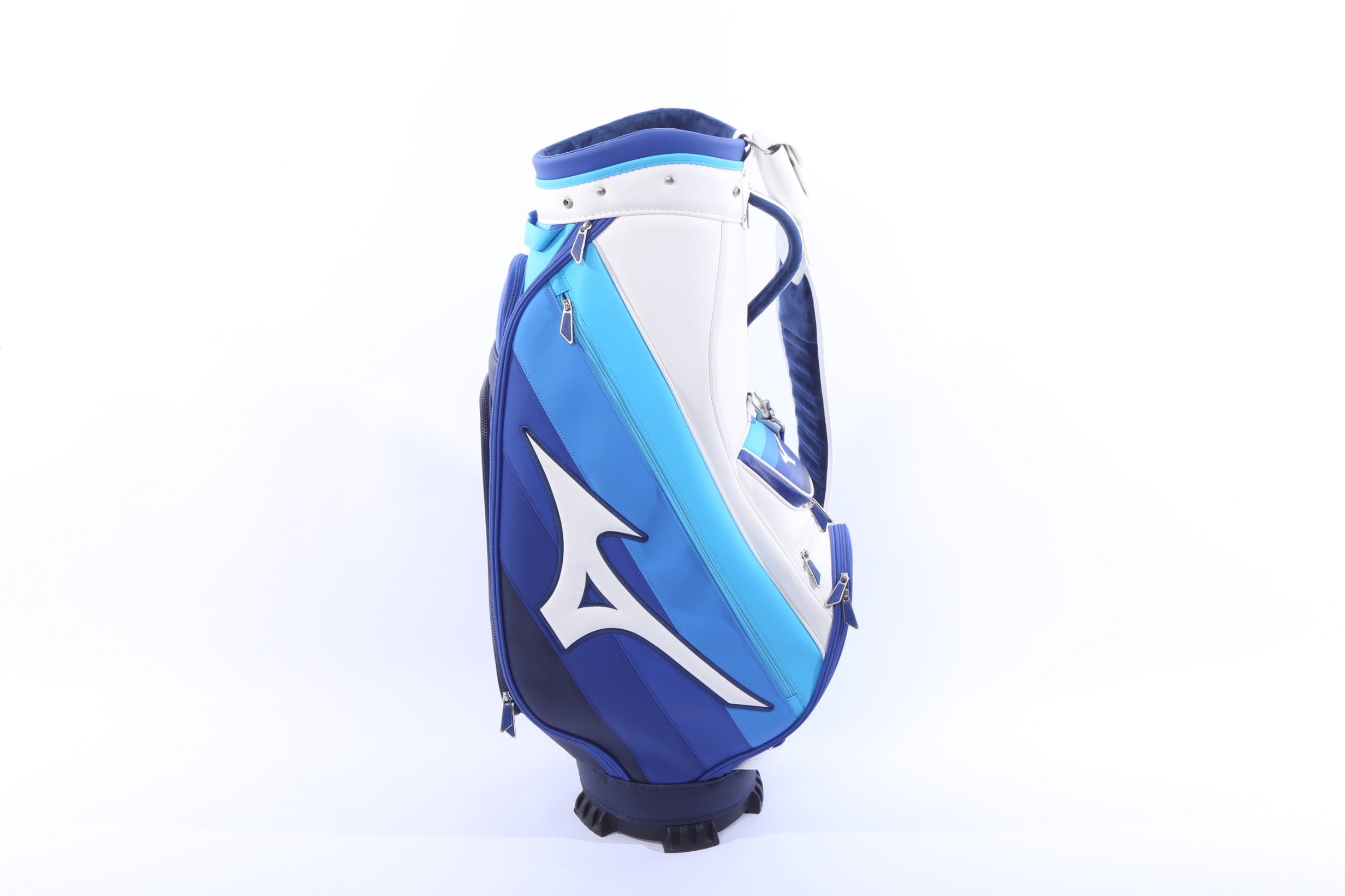 Used Mizuno Tour Multicolor Staff Bag - 6-Way - 9 Pockets - Rain Cover Included-Next Round