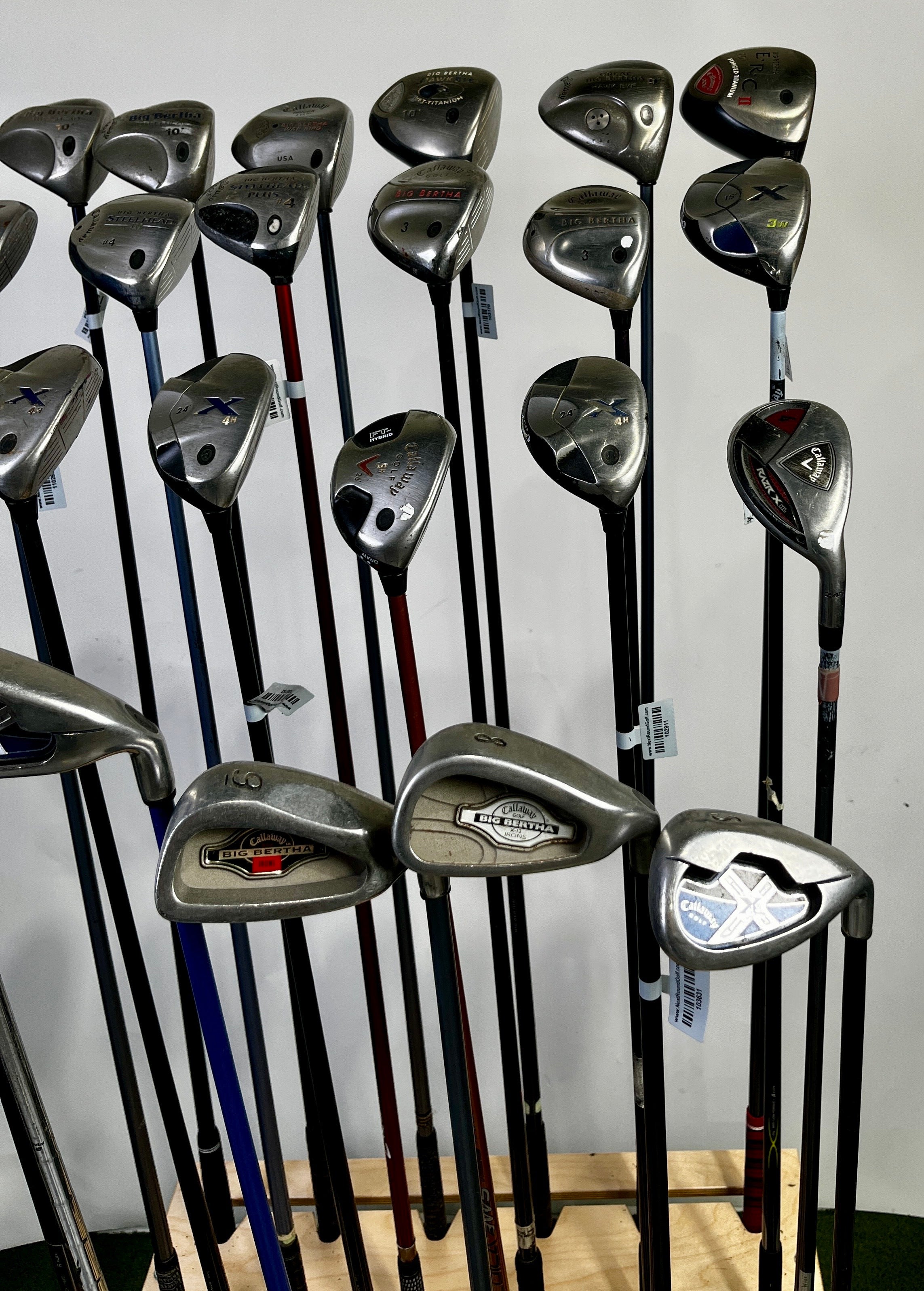 Wholesale Lot of 24 Callaway Drivers, Fairway Woods, Hybrids, And Single Irons-Next Round