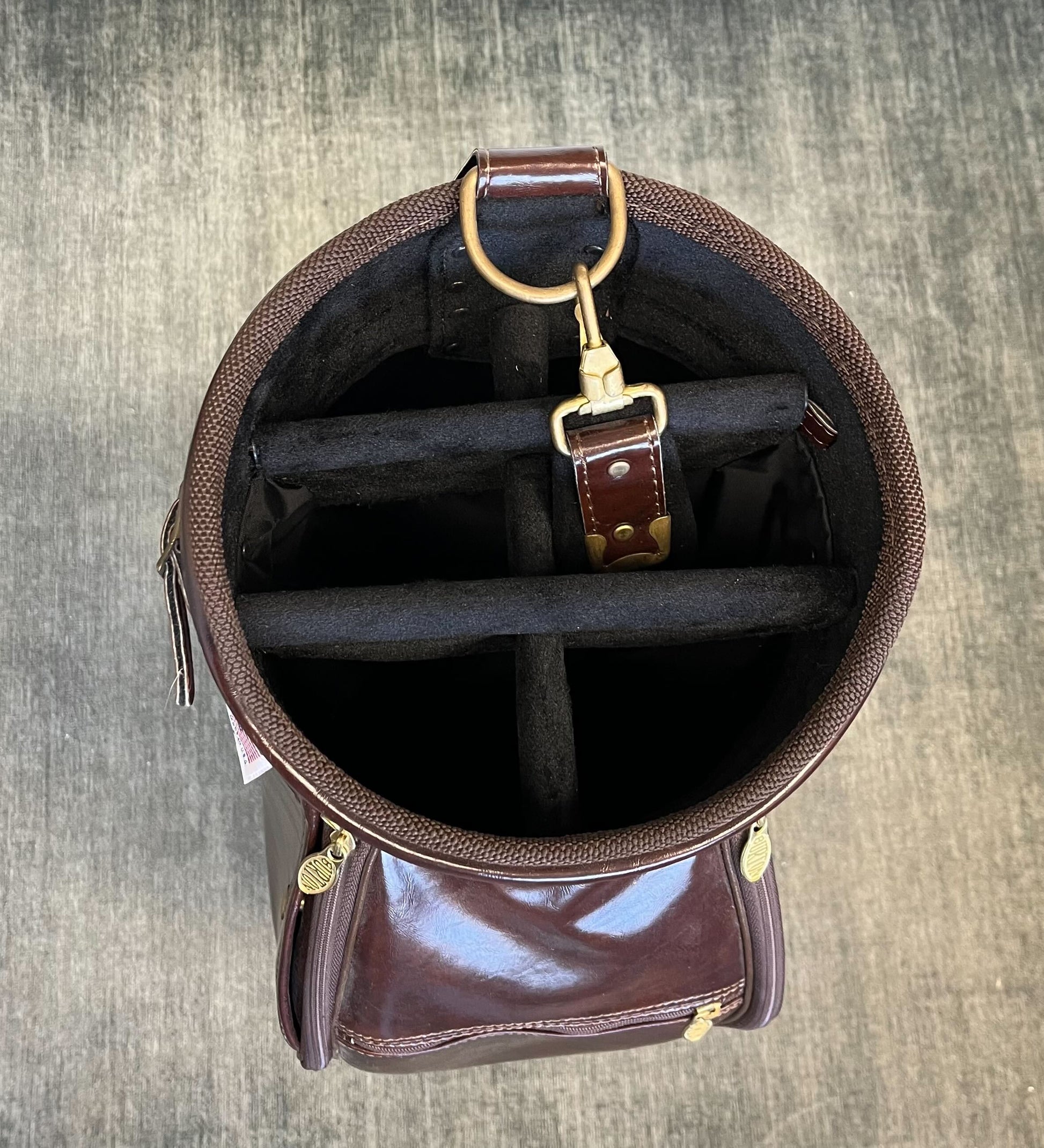 Burton Leather Cart Bag 6 Dividers/4 pockets w/ Strap and Rain Cover-Next Round