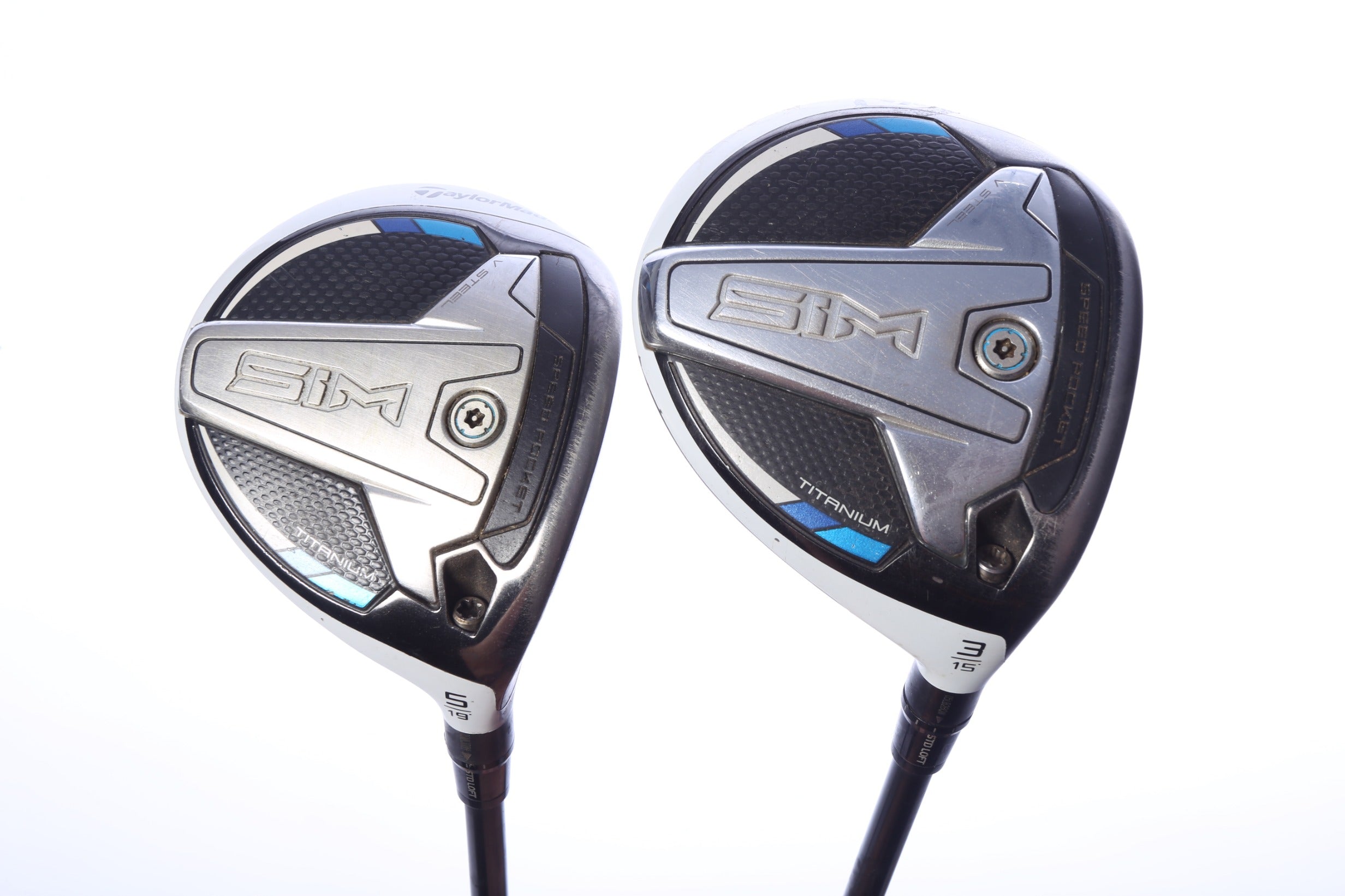 Used TaylorMade SIM Ti Wood Set - Right-Handed - 3W, 5W - Stiff Flex