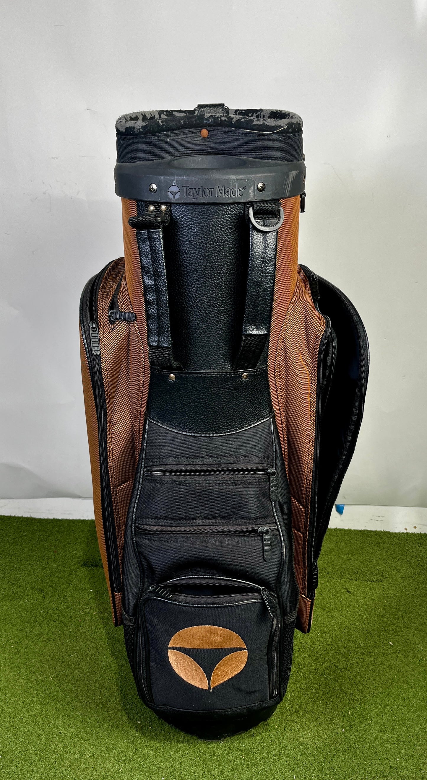 Vintage TaylorMade Burner Cart Bag - Tan and Black - 7 Pockets 5 Dividers-Next Round