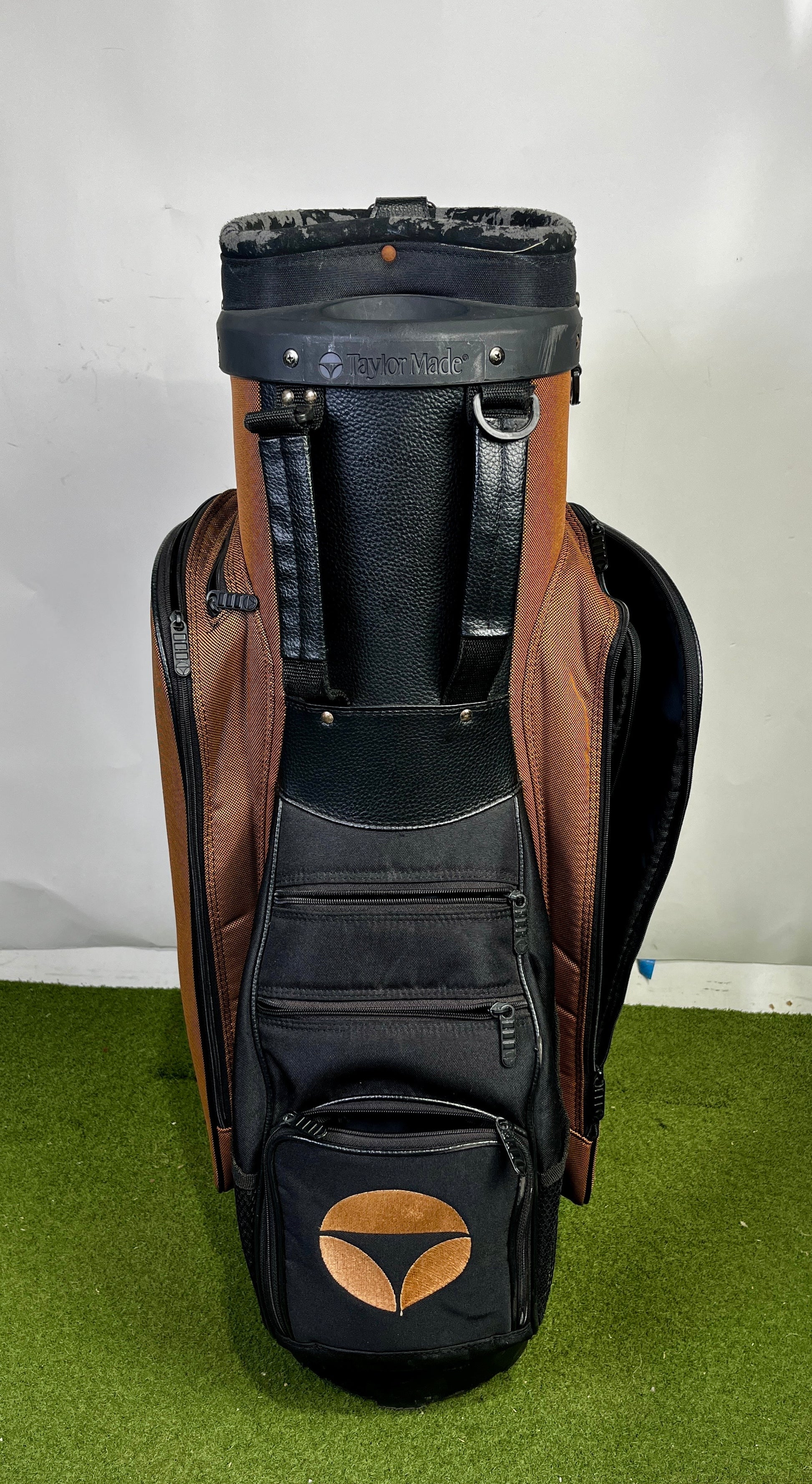 Vintage TaylorMade Burner Cart Bag - Tan and Black - 7 Pockets 5 Dividers-Next Round