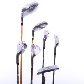 Used Us Kids Golf U/L 63 Grey/Gold Kids Set - Left-Handed - 1W, HY, 6, 8, PW, SW(56*) - Youth Flex-Next Round
