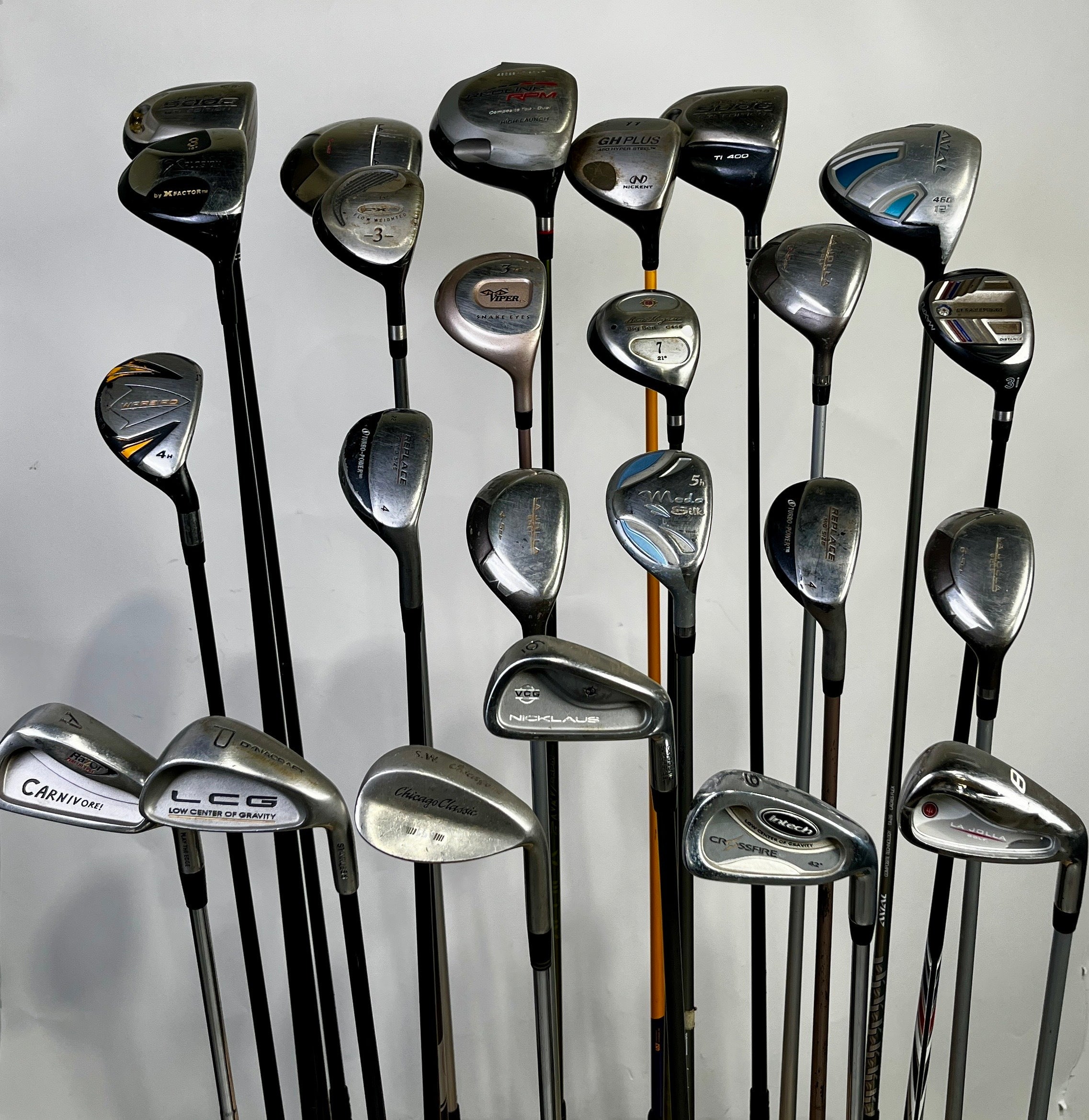 Wholesale Lot of 24 Assorted Drivers, Fairway Woods, Hybrids, and Single Irons.-Next Round