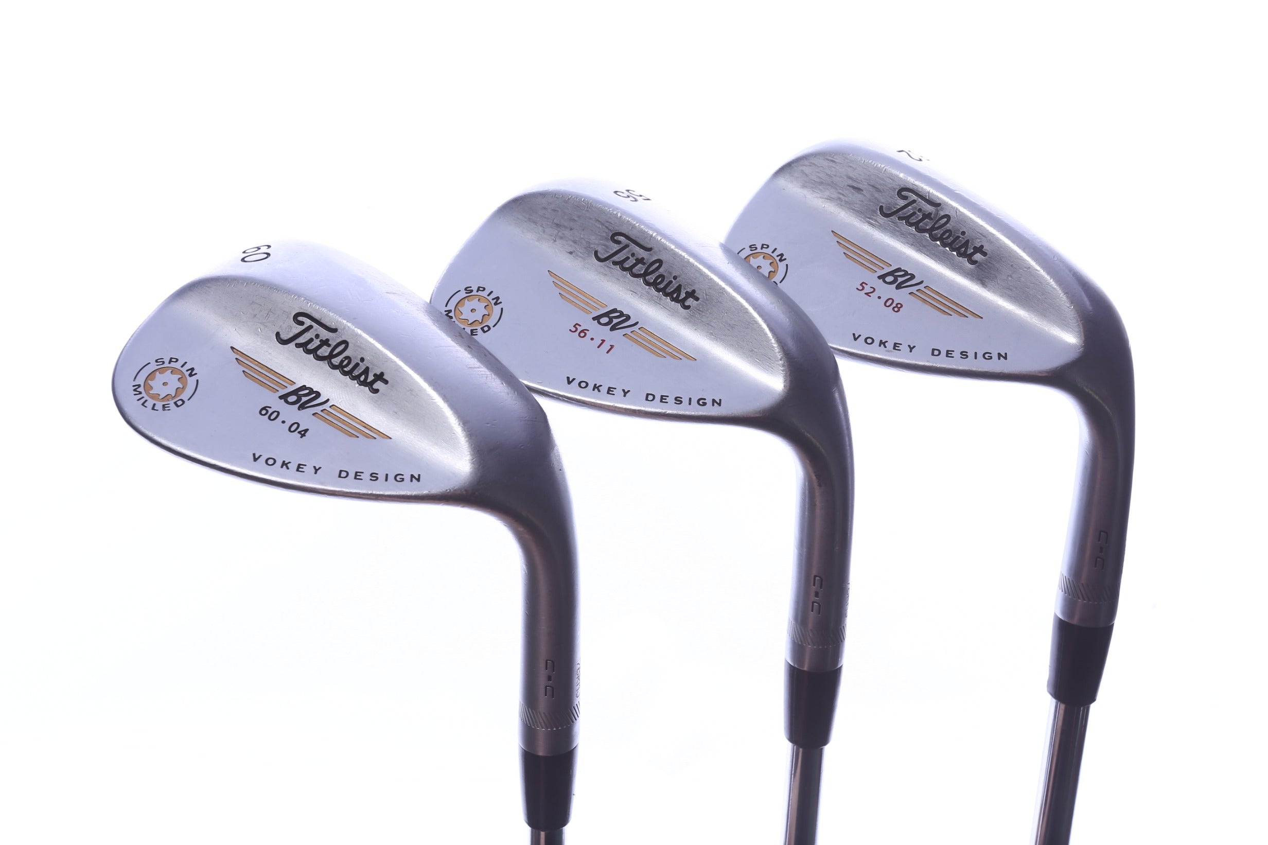 Used Titleist Vokey Spin Milled CC Chrome Wedge Set - Right-Handed - 52*, 56*, 60* - Wedge Flex