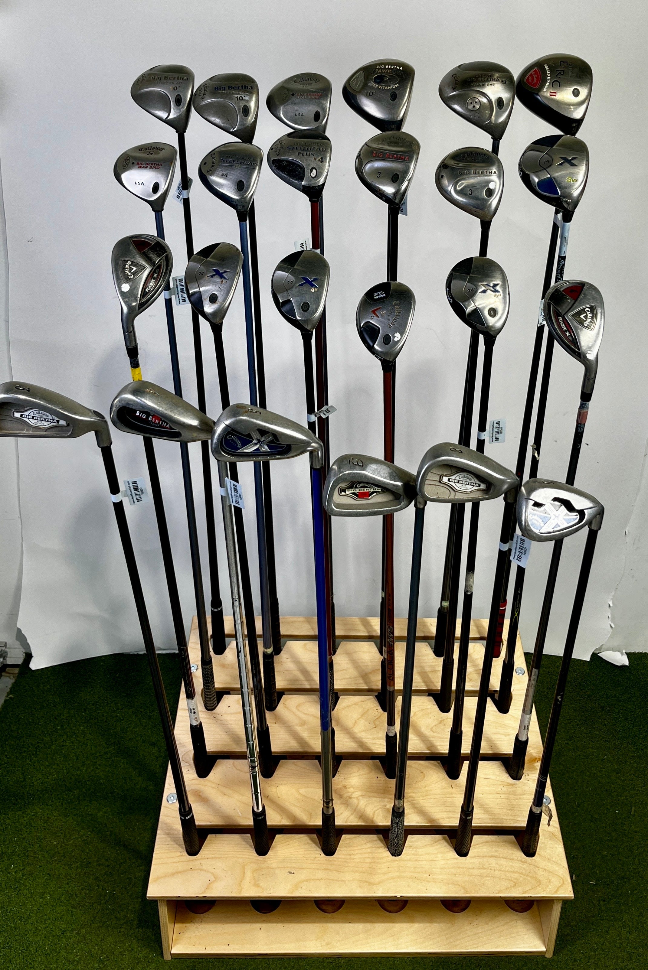 Wholesale Lot of 24 Callaway Drivers, Fairway Woods, Hybrids, And Single Irons-Next Round