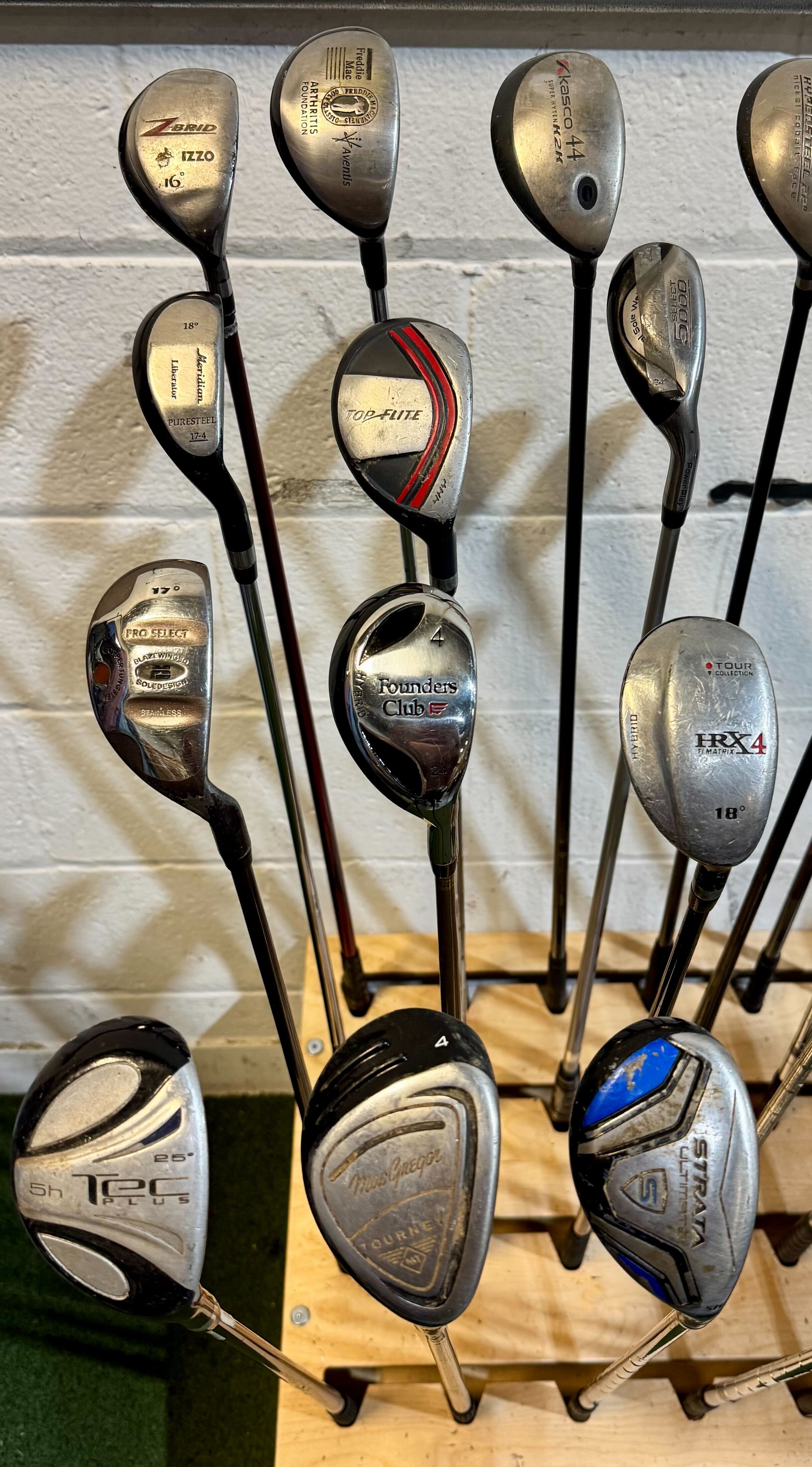 Wholesale Lot of 35 Golf Clubs - Assorted Hybrids - RH/LH - Mixed Flexes