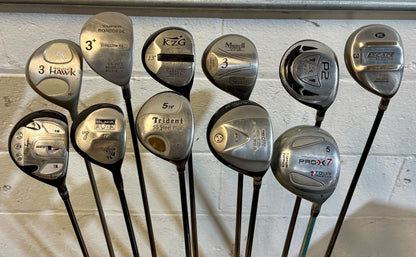 Wholesale Lot of 35 Golf Clubs - Assorted Fairway Woods - RH/LH - Mixed Flexes