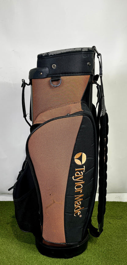 Vintage TaylorMade Burner Cart Bag - Tan and Black - 7 Pockets 5 Dividers-Next Round