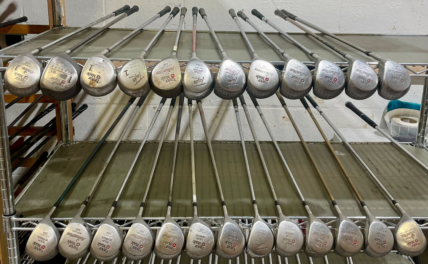 Wholesale Lot 25 Golf Clubs - Vintage TaylorMade Drivers-Next Round