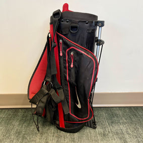 Nike Golf Black/Red Stand Golf Bag 4 Dividers 4 Pockets-Next Round