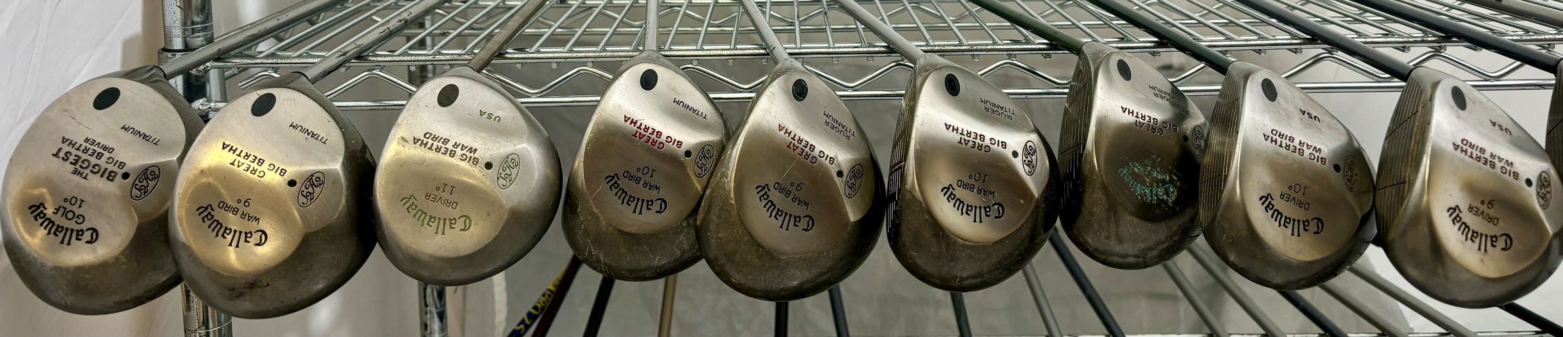 Wholesale Lot of 30 Golf Clubs - Callaway Drivers - Warbirds, Divine, Drivers-Next Round