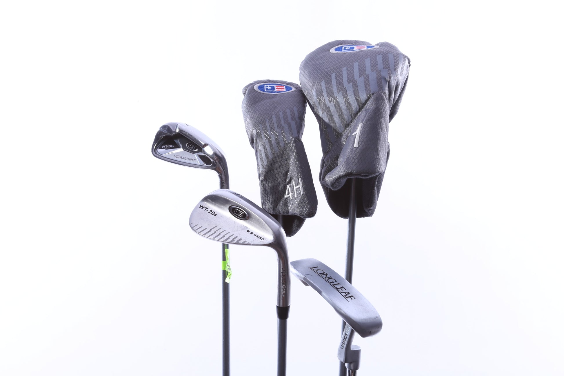 Used Us Kids Golf U/L 48 Grey/Teal Kids Set - Right-Handed - 1W, 4H, 7i, SW(56*), Putter - Youth Flex-Next Round