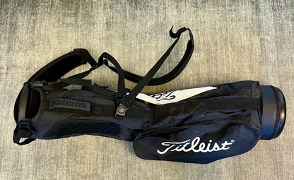 Titleist Lightweight Sunday Carry Bag Black/White 3 Divider/3 Pocket with Strap-Next Round
