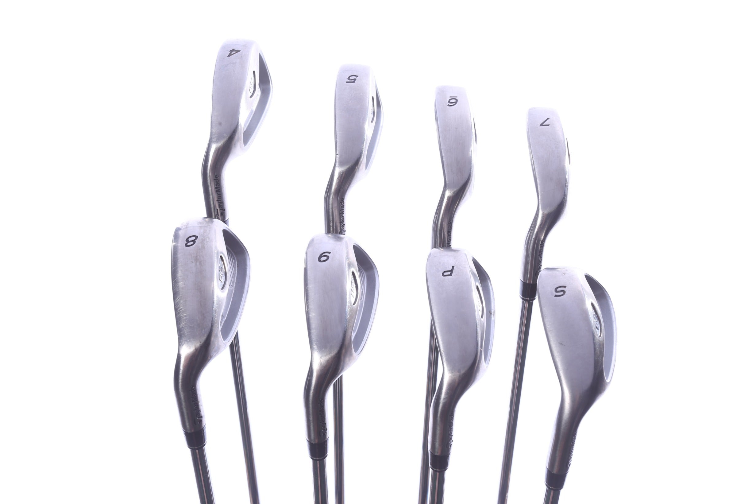 Used TaylorMade rac OS 2005 Iron Set - Left-Handed - 4-PW, SW - Regular Flex-Next Round