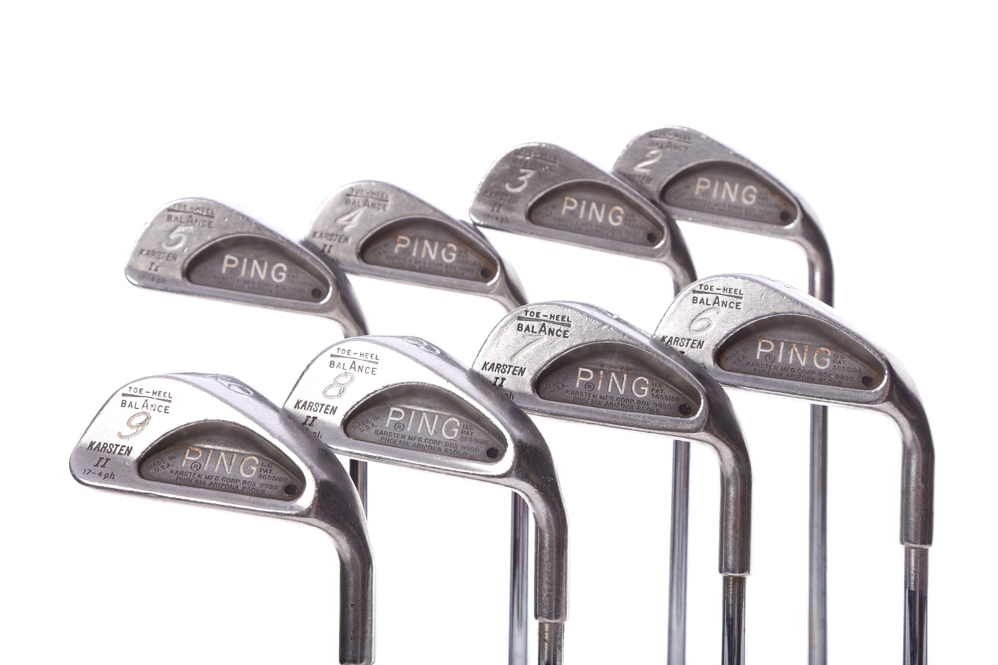Used Ping Karsten II Iron Set - Right-Handed - 2-9 - Regular Flex- Black Dot-Next Round