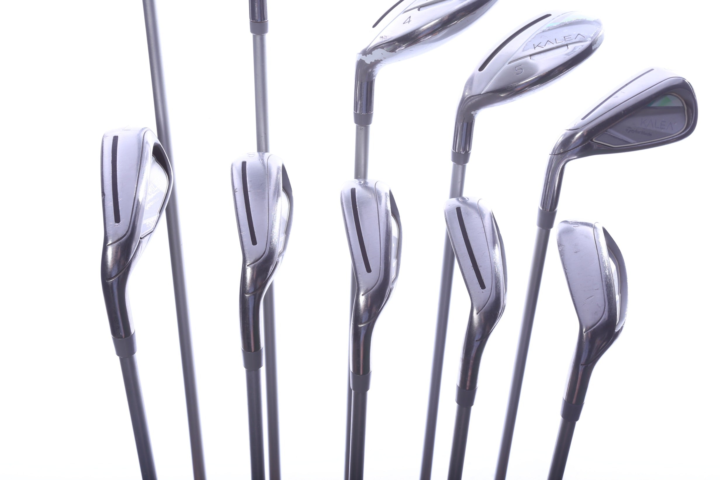 Used TaylorMade Kalea Grey Green Complete Set - Left-Handed - Dr, 3W, 4H, 5H, 6-PW, SW - Ladies Flex
