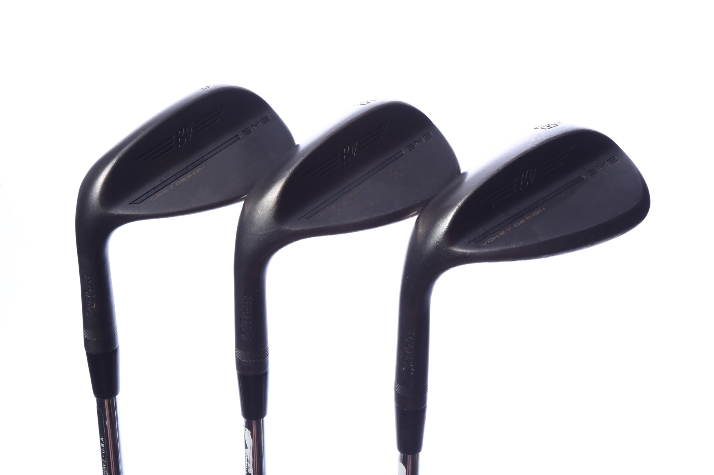 Used Titleist Vokey SM10 Jet Black Wedge Set - Left-Handed - 52*, 56*, 60* - Stiff Flex