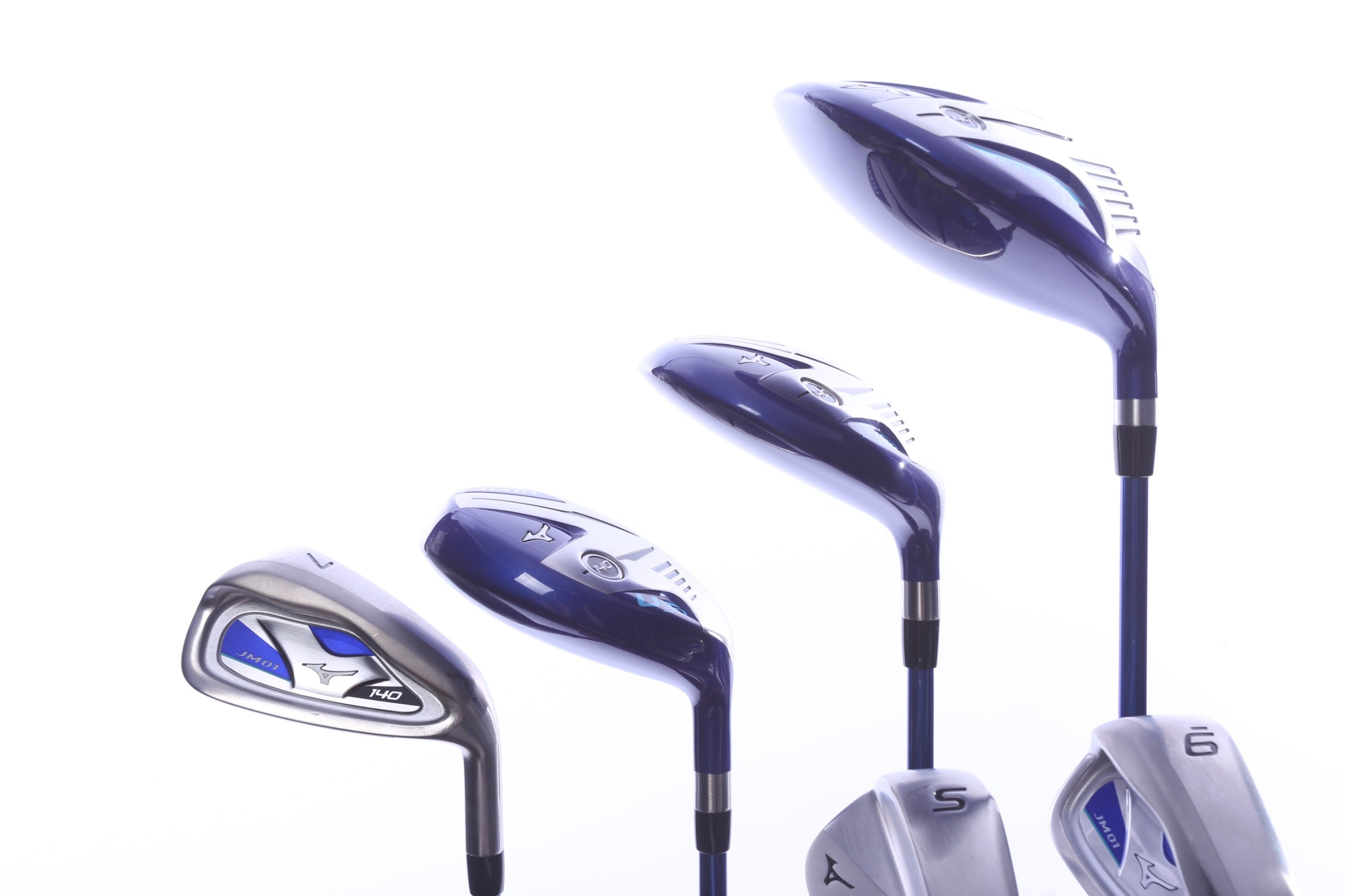 Used Mizuno JM01 140 Elite 7-Piece Junior Kids Set - Right-Handed - Driver, FW, HY, 7i, 9i, SW, Putter - Junior Flex