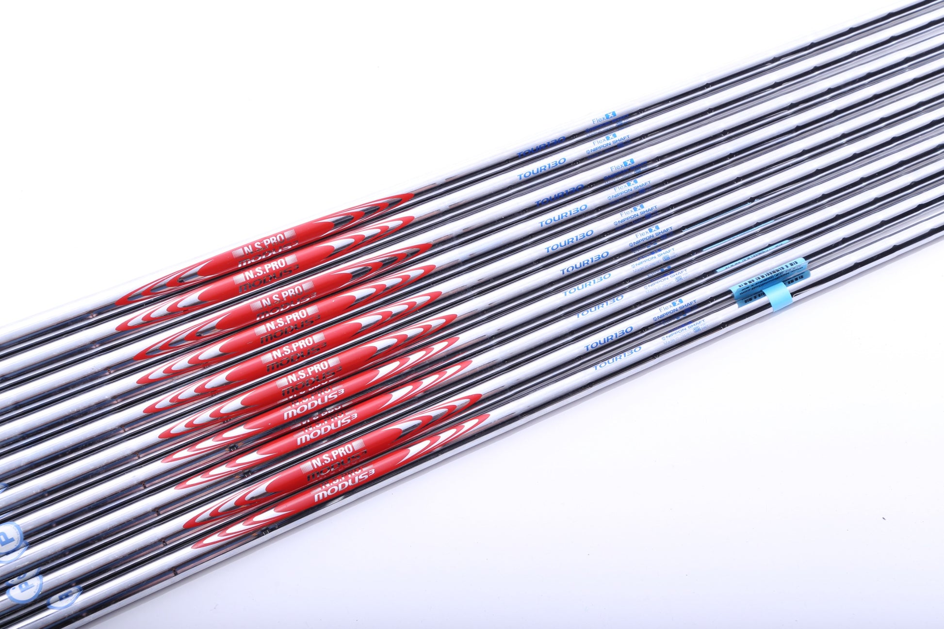 Used Nippon N.S. Pro Modus3 Tour 130 Extra Stiff Steel Iron Shaft Set 33.5"- 37.5"-Next Round