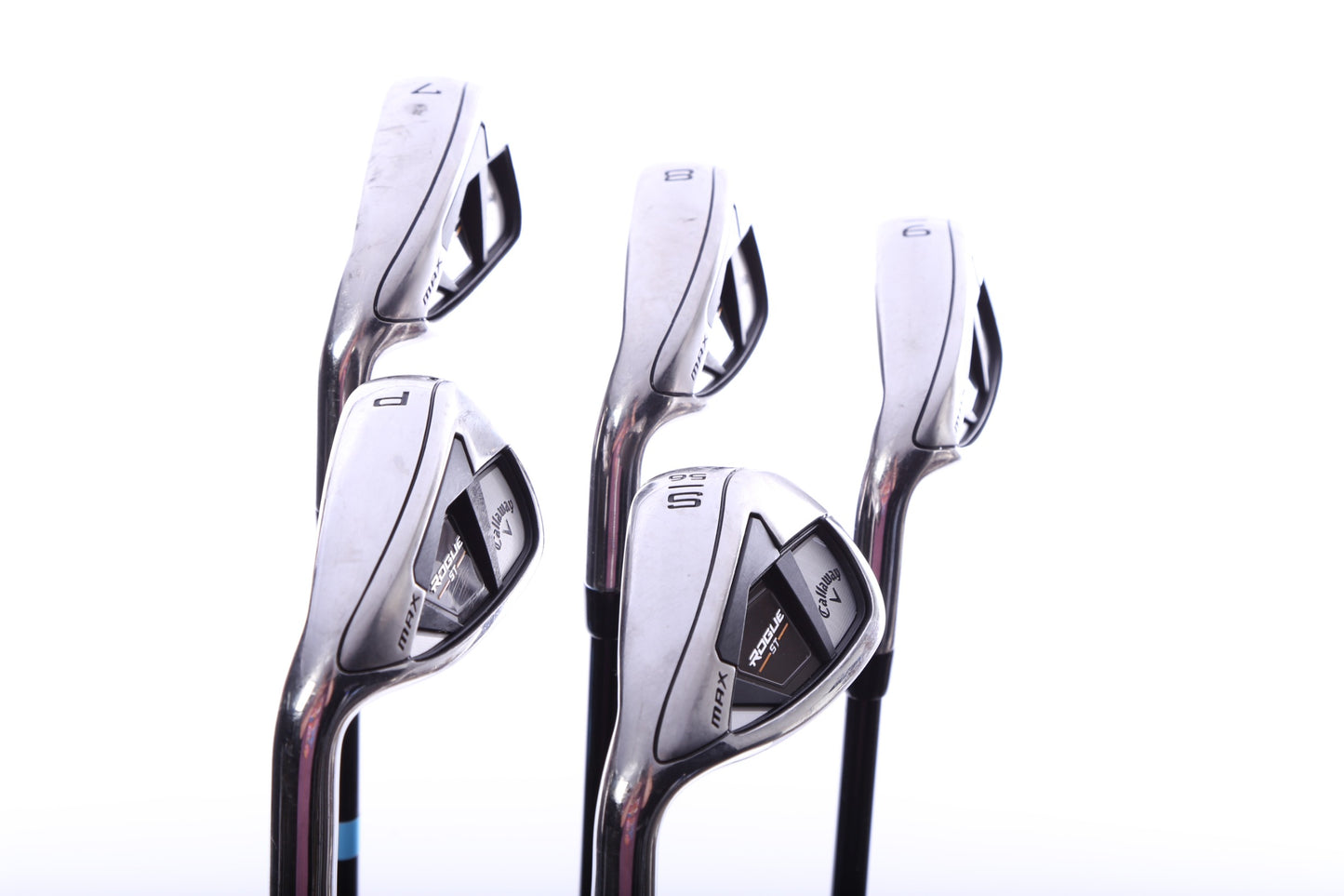 Used Callaway Rogue ST MAX Iron Set - Left-Handed - 7-PW, SW - Regular Flex-Next Round