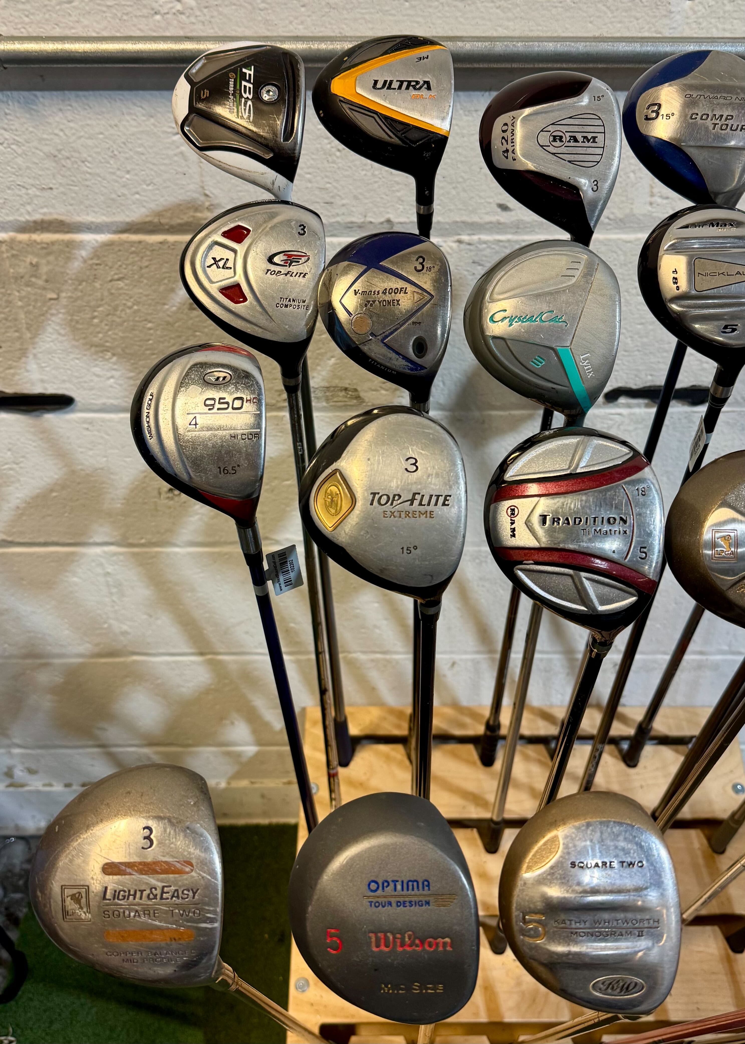 Wholesale Lot of 30 Golf Clubs - Assorted Fairway Woods