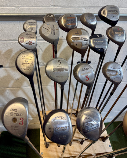 Wholesale Lot of 45 Golf Clubs - Assorted Fairway Woods - RH/LH - Mixed Flexes-Next Round