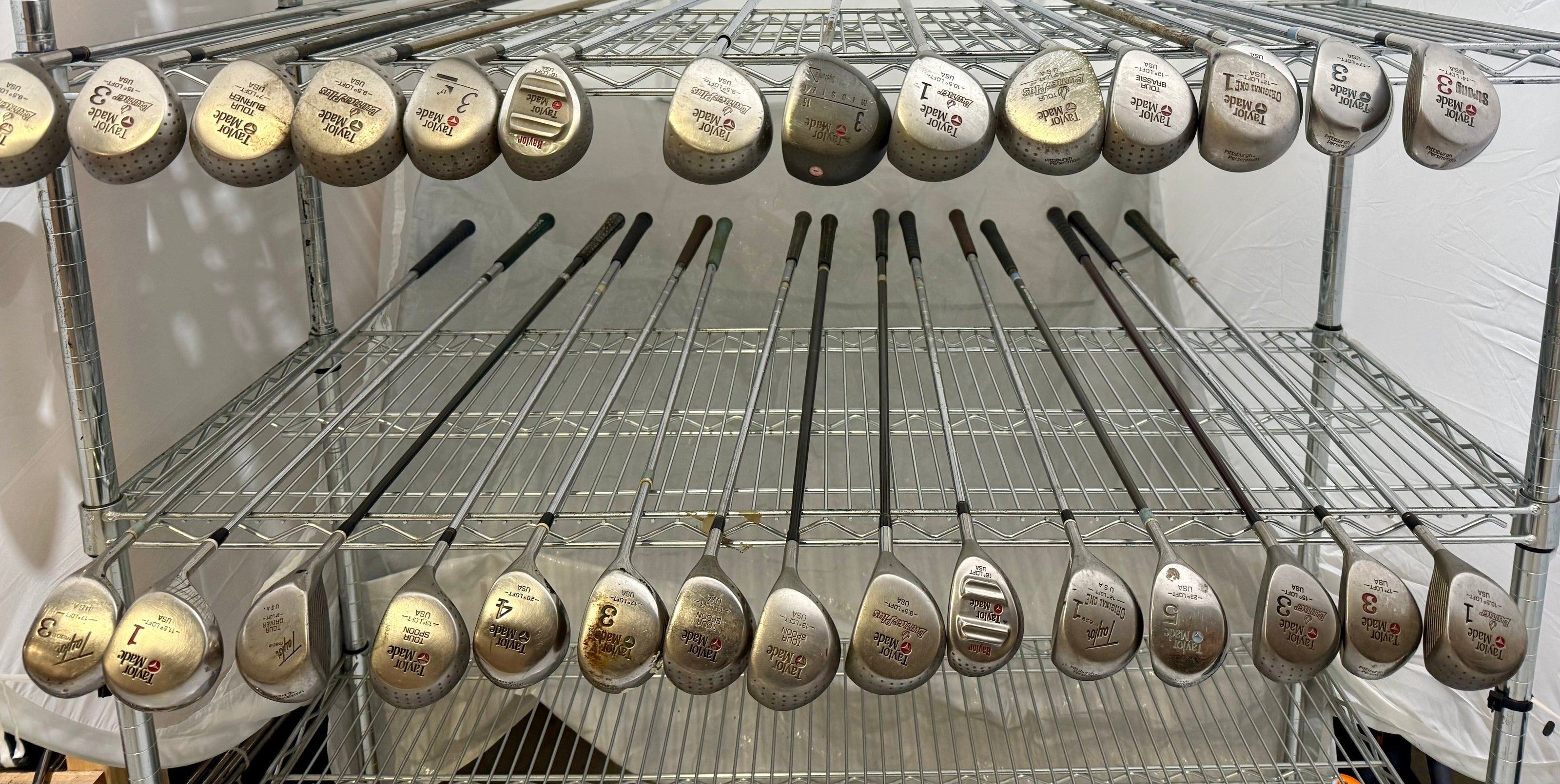 Wholesale Lot 30 Golf Clubs - Vintage TaylorMade Drivers & Woods-Next Round