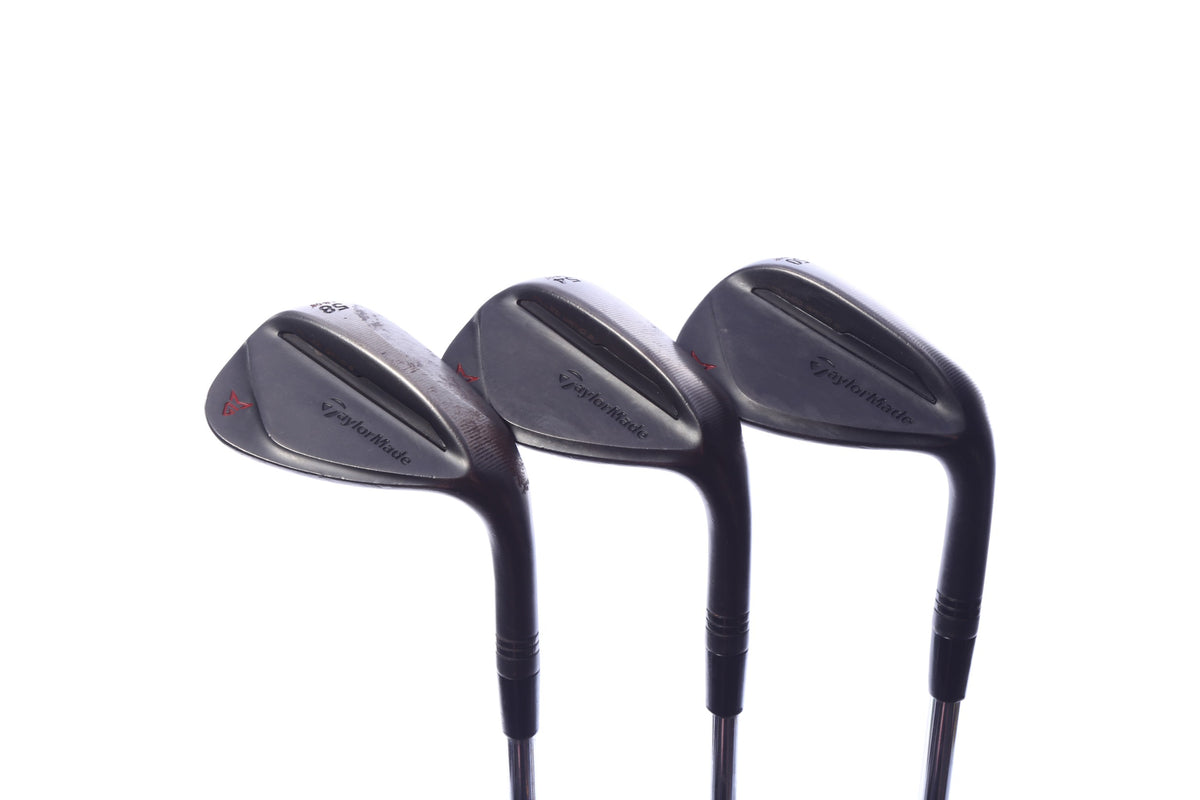 Used TaylorMade Milled Grind 2 Black Wedge Set - Right-Handed - 50*, 54*, 58* - Stiff Flex