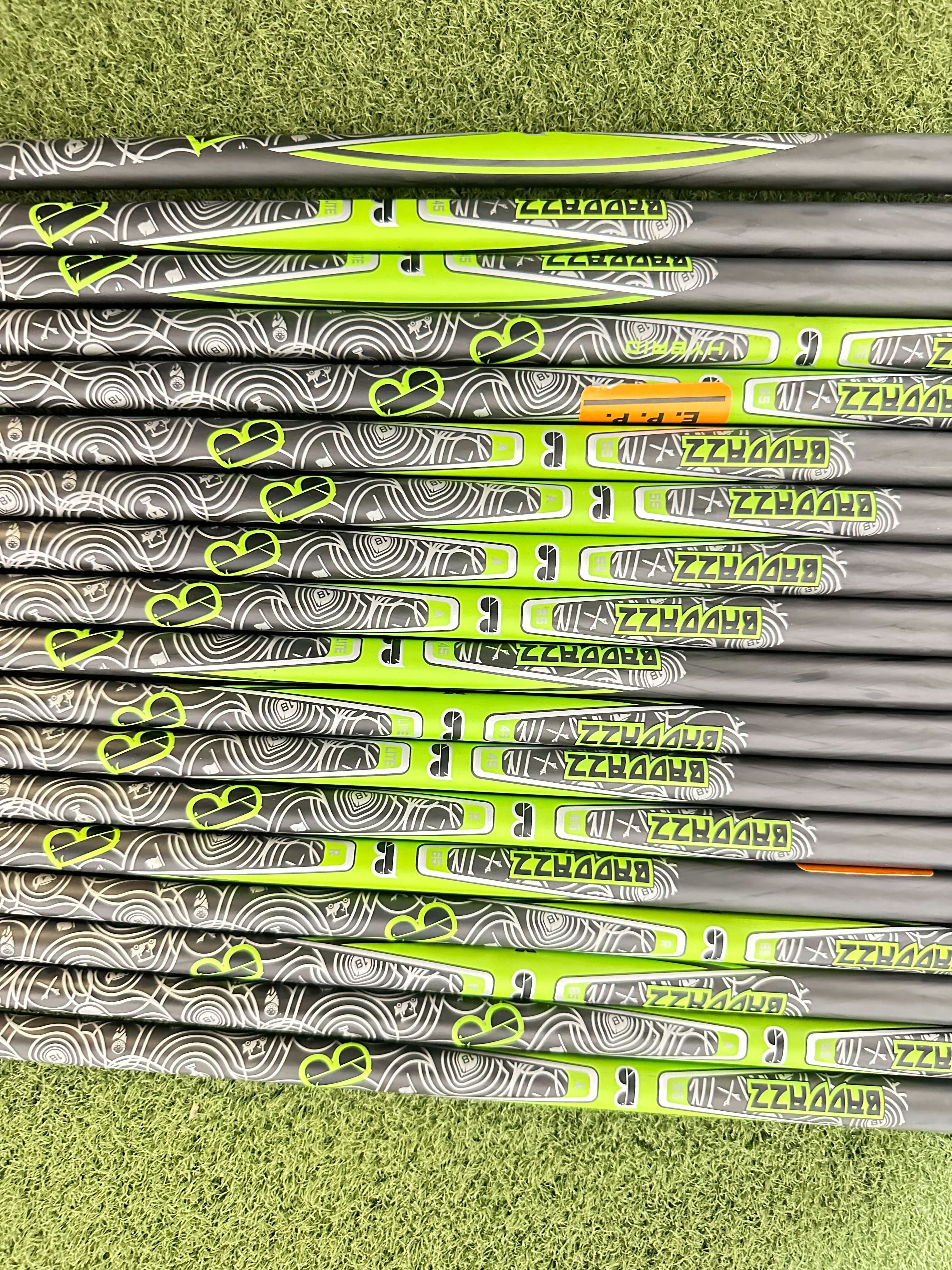 Lot of 18 Premium Golf Shafts - Various Lengths, Flexes, and Brands-Next Round