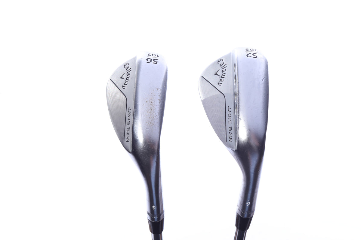 Used Callaway JAWS Raw Chrome Wedge Set - Right-Handed - 52*, 56* - Wedge Flex