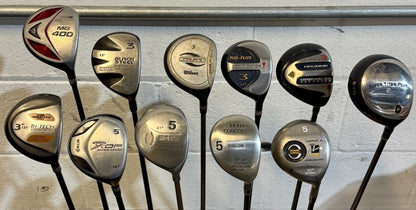 Wholesale Lot of 35 Golf Clubs - Assorted Fairway Woods