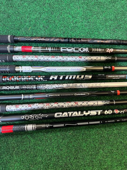 Wholesale Lot of 10 Assorted Fitting Club Graphite Shafts with Various Adaptors-Next Round