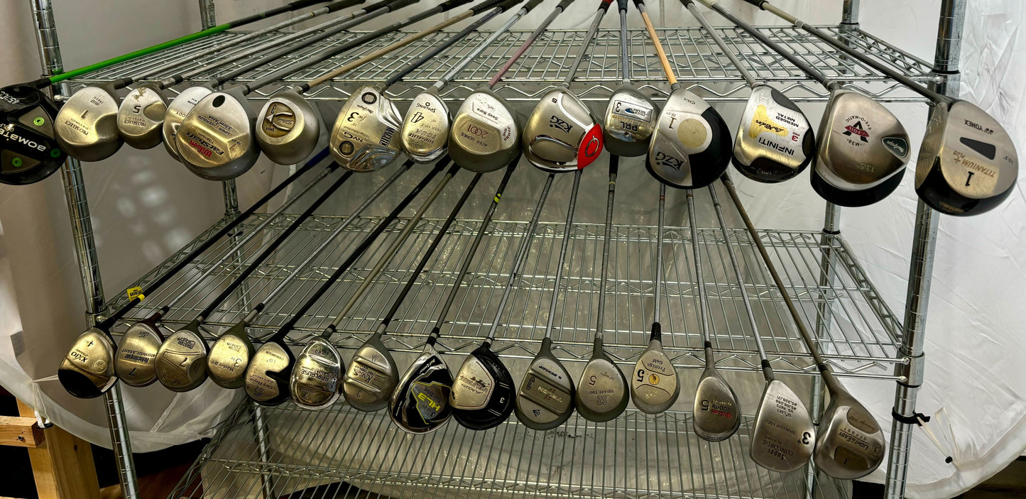 Wholesale Lot of 30 Golf Clubs - Assorted Fairway Woods and Drivers-Next Round