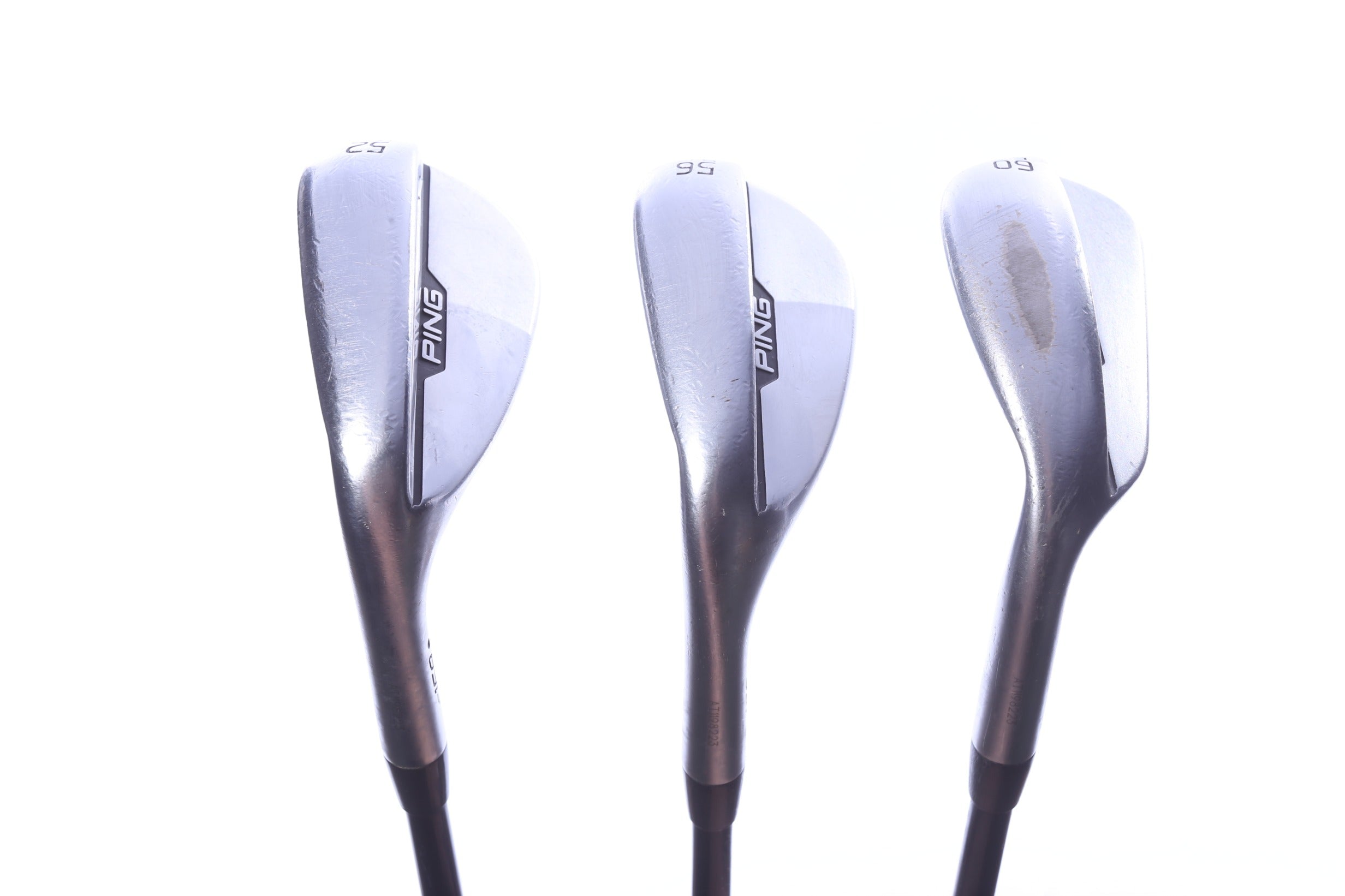 Used Ping s159 Chrome Wedge Set - Left-Handed - 52*, 56*, 60* - Soft Regular Flex