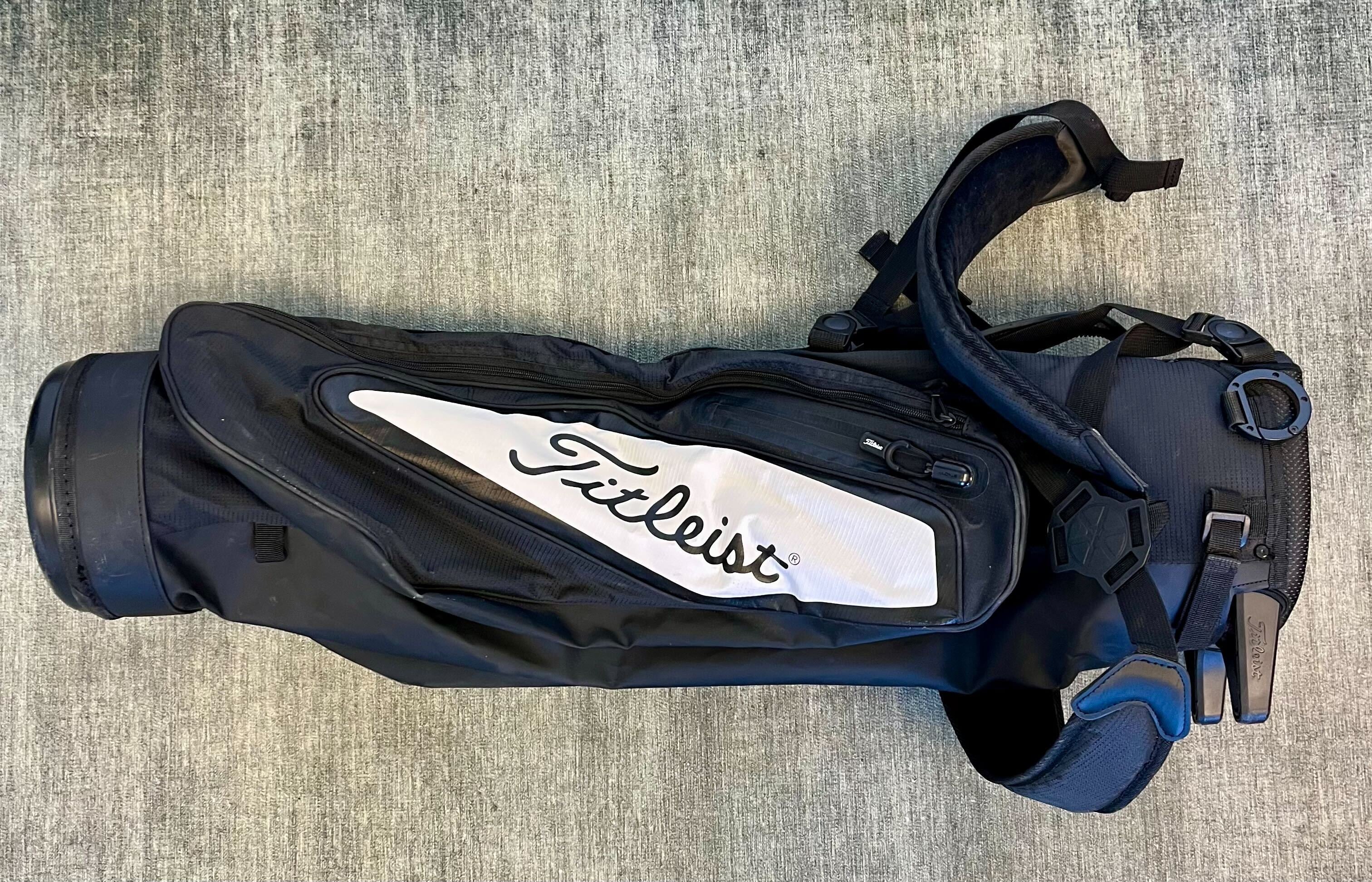 Titleist Lightweight Sunday Carry Bag Black/White 3 Divider/3 Pocket with Strap-Next Round