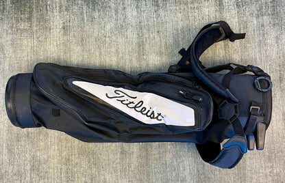 Titleist Lightweight Sunday Carry Bag Black/White 3 Divider/3 Pocket with Strap-Next Round